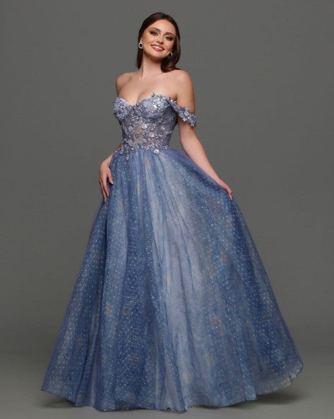 Candice Wang 72319 Dream Blue A-Line Dress Candice Wang 