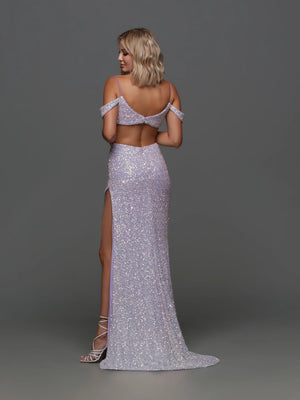 Candice Wang 72305 Lilac Sequin Illusion Dress Candice Wang 
