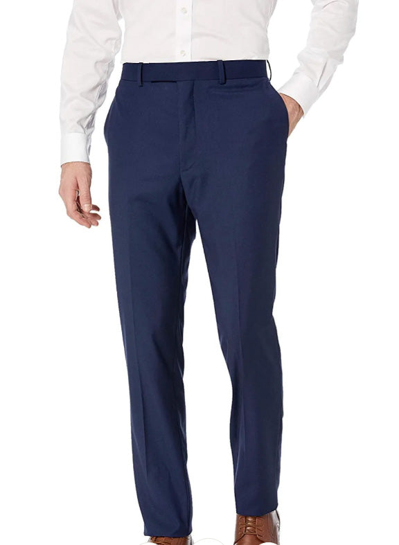 New Midnight Blue Regular Fit Dress Pant by Caravelli