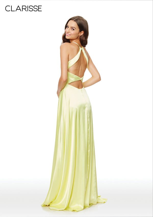 CLARISSE 3712 Platinum Silver Satin Dress Clarisse 