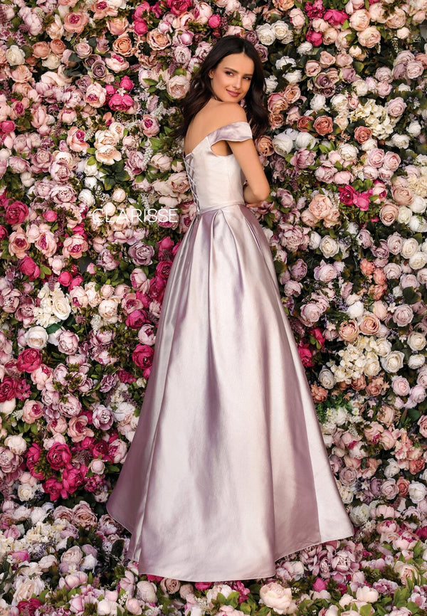 CLARISSE 8010 Mauve Off Shoulder A-Line Dress Clarisse 