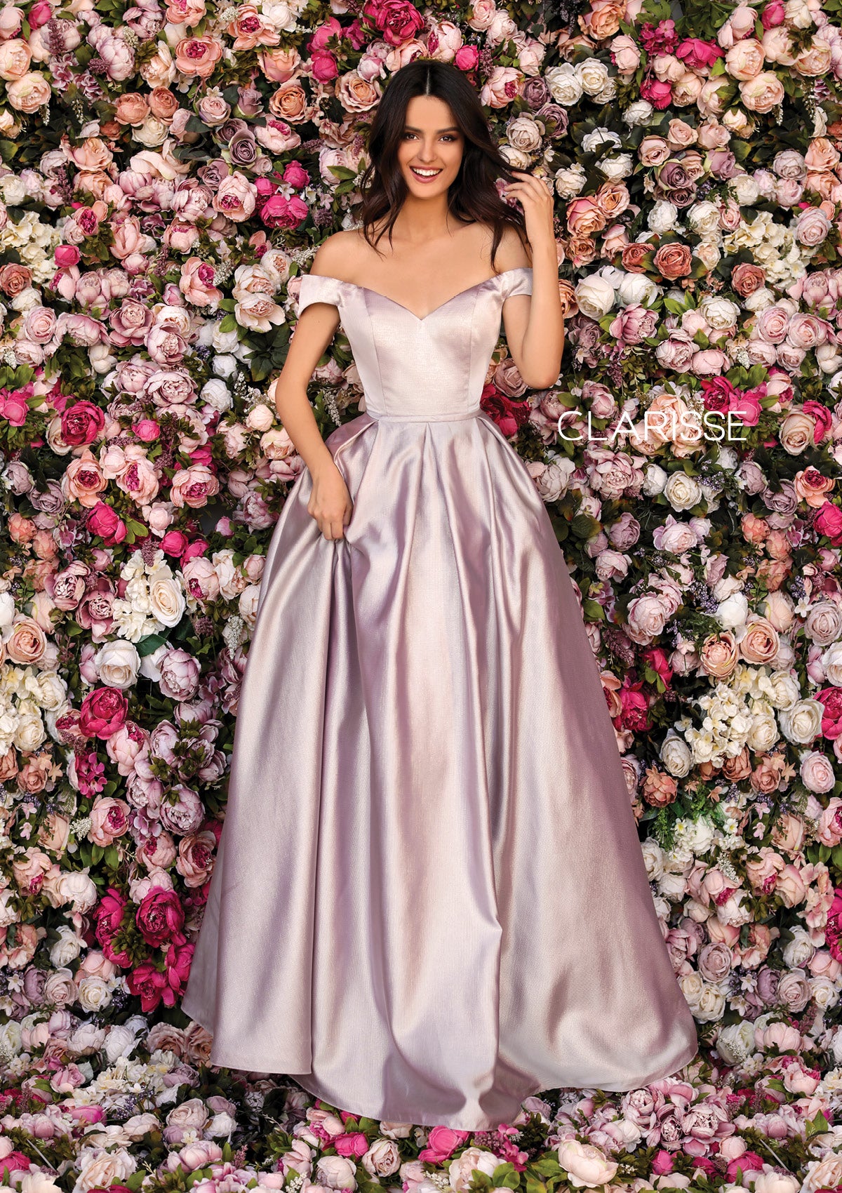 CLARISSE 8010 Mauve Off Shoulder A-Line Dress Formalwear Outlet CLARISSE 8010 Mauve Off Shoulder A-Line Dress Formalwear Outlet