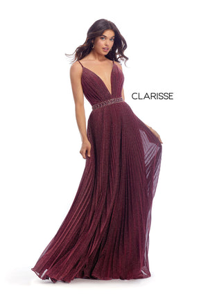 CLARISSE 8029 Pomegranate Shimmer A-Line Dress Clarisse 