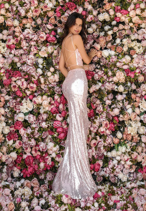 CLARISSE 8218 Pale Pink 2 Piece Sequin Dress Clarisse 