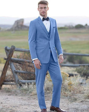 Cornflower Blue Brunswick Slim Fit Suit by Allure Men Allure Men 