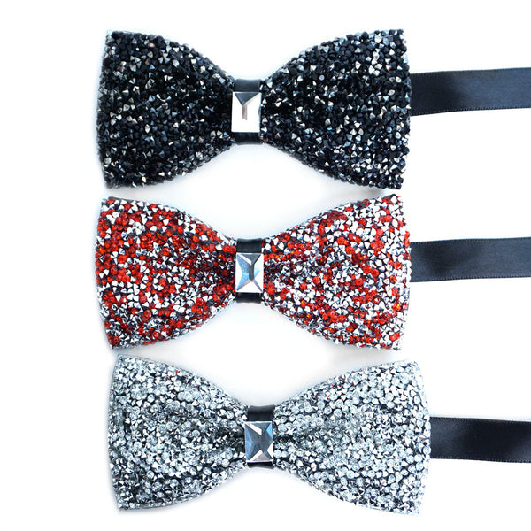 Royal Blue Sparkling Crystal Men's Bow Tie