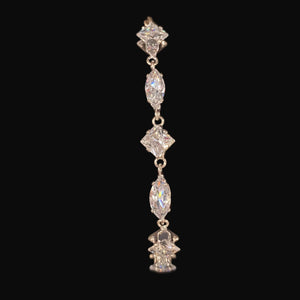 Square Marquise Cubic Zirconia Silver Bracelet Cristal D'Or 