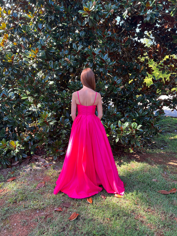 Dave & Johnny 8777 Fuchsia A-Line Dress Dave & Johnny 