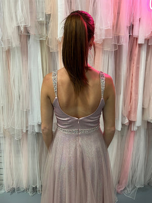 Dave & Johnny 10576 Soft Pink A-Line Dress Dave & Johnny 