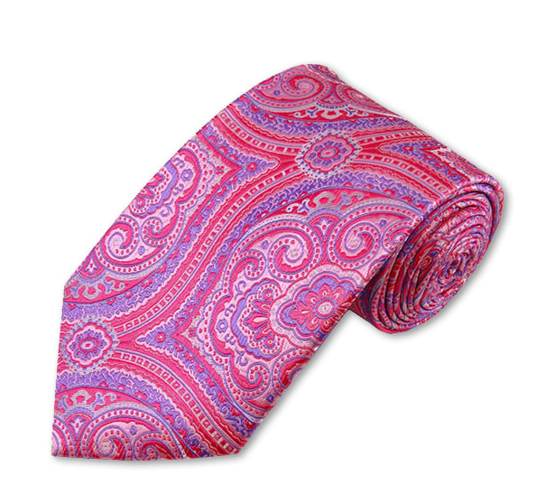 Pink/ Fuchsia/ Purple Paisley Tie