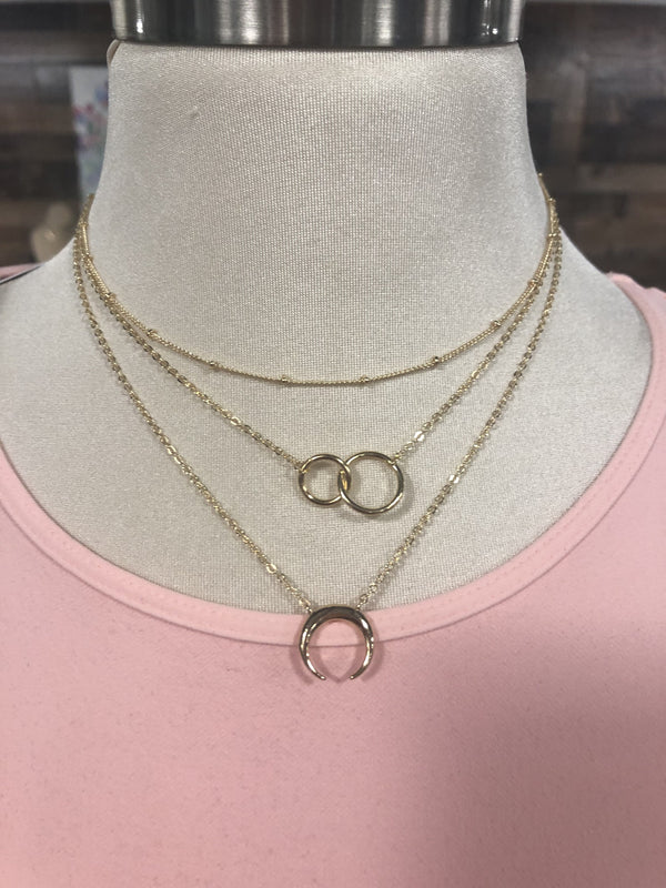 Dakota Gold Crescent Layered Necklace