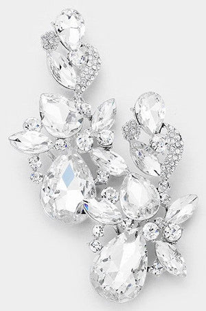 Floral Crystal Evening Statement Earrings Not specified 