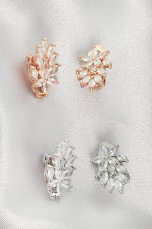 Cubic Zirconia Marquise Cluster Clip-On Earrings Sophia Collection 