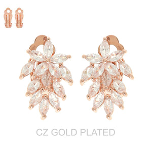 Cubic Zirconia Marquise Cluster Clip-On Earrings Sophia Collection 