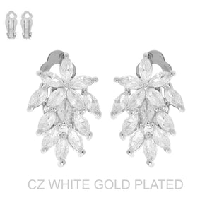 Cubic Zirconia Marquise Cluster Clip-On Earrings Sophia Collection 