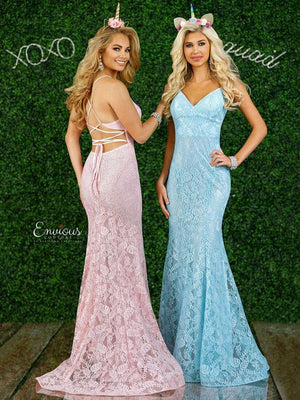 ENVIOUS Couture 1440 Pink Lace Sheath Dress Envious Couture 