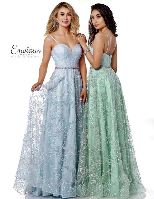 ENVIOUS Couture 1723 Mint Green Shimmer A-Line Dress Envious Couture 
