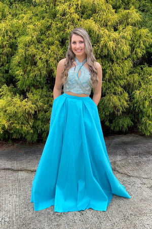 ENVIOUS Couture 1128 Aqua 2 Piece A-Line Dress Envious Couture 