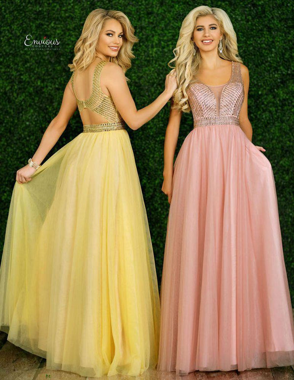 ENVIOUS Couture 1448 Dusty Rose A-Line Dress Envious Couture 