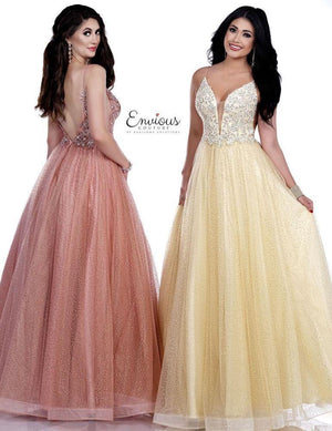 ENVIOUS Couture 1705 Rosegold Glitter Tulle Ballgown Envious Couture 