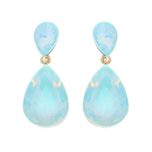 Opalescent Double Teardrop Crystal Earrings Sophia Collection 