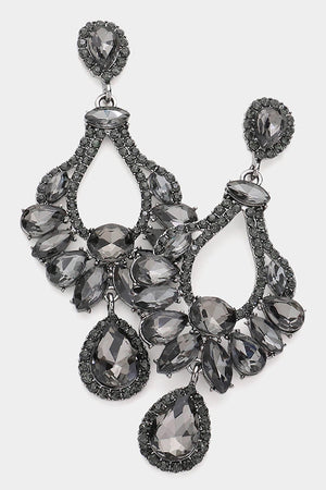 Multi Stone Cluster Dangle Earrings Fashion Jewelry 