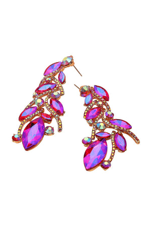 Marquise Stone Embellished Drop Statement Earrings Fashion Jewelry 