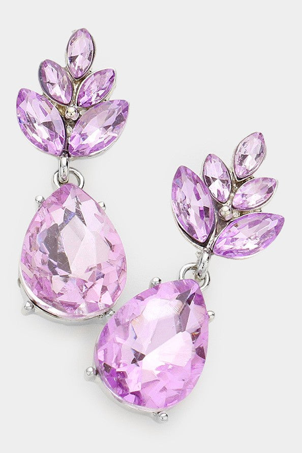Crystal Teardrop Cluster Vine Earrings Not specified 