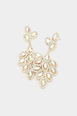 Crystal Marquise Pave Cluster Drop Earrings Miro Crystal Collection 