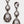 Triple Glass Crystal Teardrop Earrings - Fuchsia, Aqua, Violet, Light Pink or Gunmetal