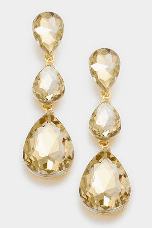 Triple Crystal Teardrop Earrings Not specified 