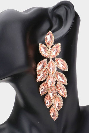 Marquise Stone Cluster Vine Statement Earrings Fashion Jewelry 