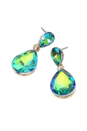 Glass Teardrop Petite Drop Earrings Fashion Jewelry 