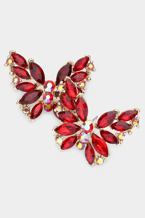 Marquise Rhinestone Butterfly Evening Earrings Fashion Jewelry 