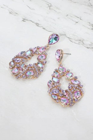 Teardrop Multi Stone Cluster Statement Earrings Not specified 