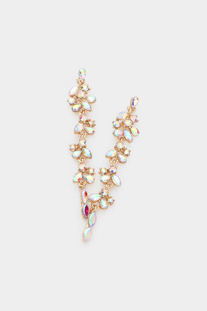 Marquise Stone Cluster Cascade Drop Earrings Mara Design Fashion Jewelry 
