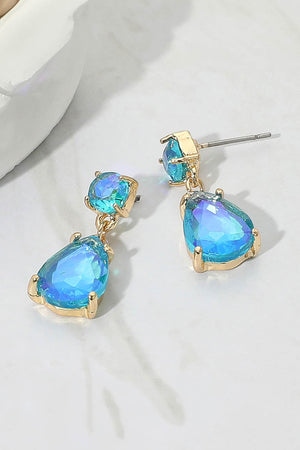 Petite Teardrop Stone Dangle Earrings Fashion Jewelry 