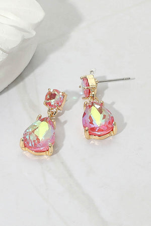Petite Teardrop Stone Dangle Earrings Fashion Jewelry 