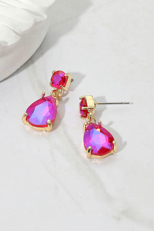 Petite Teardrop Stone Dangle Earrings Fashion Jewelry 