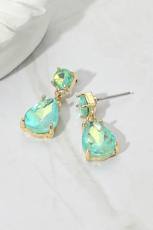 Petite Teardrop Stone Dangle Earrings Fashion Jewelry 