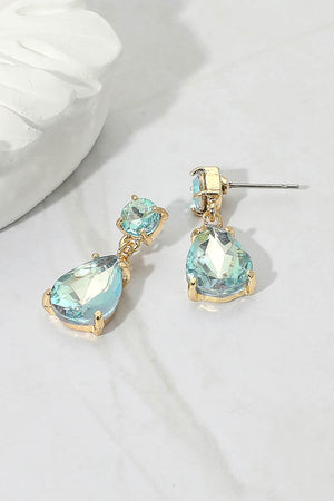 Petite Teardrop Stone Dangle Earrings Fashion Jewelry 