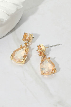 Petite Teardrop Stone Dangle Earrings Fashion Jewelry 