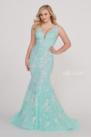 Ellie Wilde EW34041 Sequin Design Fit-n-Flare Dress Ellie Wilde 