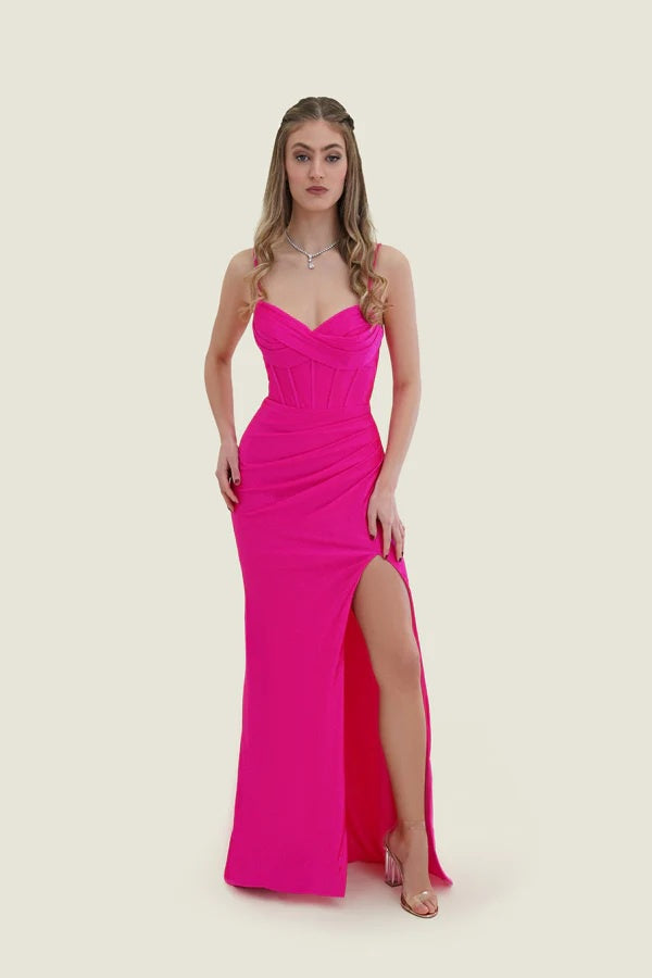FLAIR Prom 25009 Fitted Dress with Slit