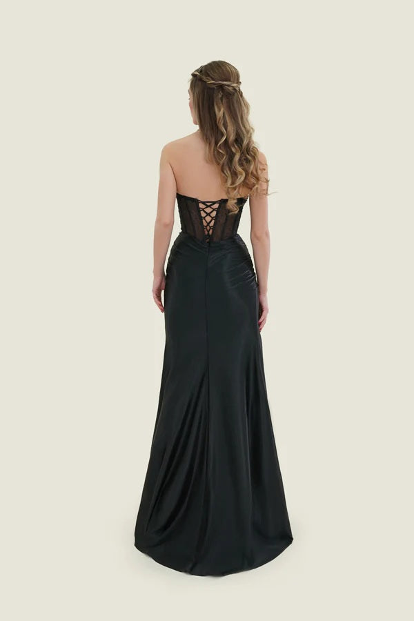 FLAIR Prom 25015 Corset Bodice Fitted Dress FLAIR Prom 