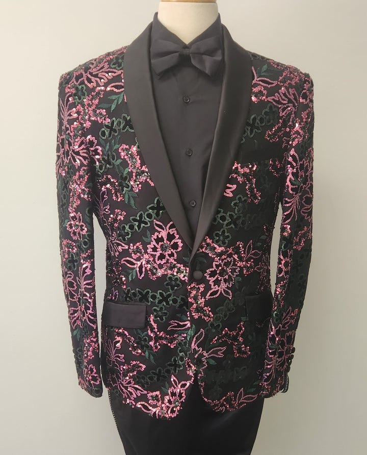 Black w/ Floral Sequin Jacket