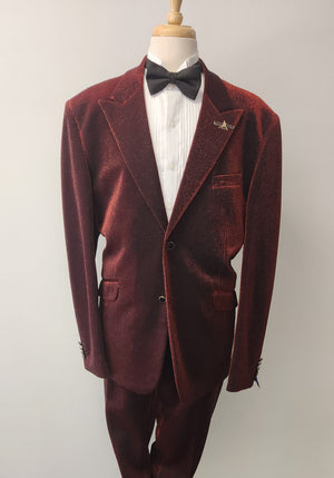 Metallic Shimmer Peak Lapel Suit with Matching Pants Barabas Vassarilos Angelesca 