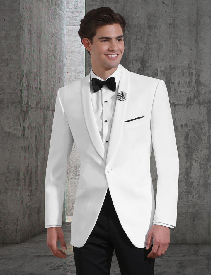 New Classic White 1 Button Shawl Lapel Dinner Jacket