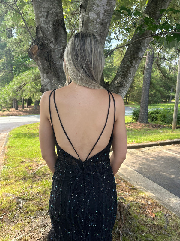 FLAIR Prom 23684 Black Fit-n-Flare Dress - Size 10