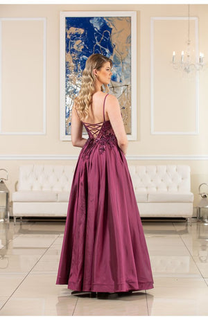 FLAIR Prom 24716 Lace Embroidered Corset Style Ballgown FLAIR Prom 